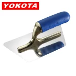 Yokota Trapezoidal Blue Plastic Handle Gold Pressed Trowel | Hengtian