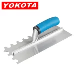 Yokota Trowel With Blue Plastic Handle And Large U-shaped Teeth | Hengtian