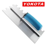 Yokota Trowel With Blue Plastic Handle And Large U-shaped Teeth | Hengtian