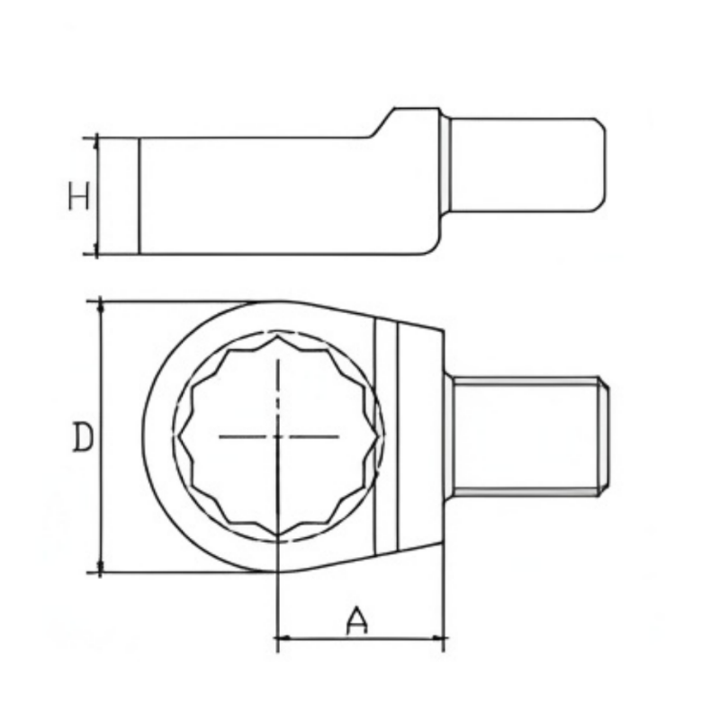 Box end Head insert Interchangeable Torque Wrench insert