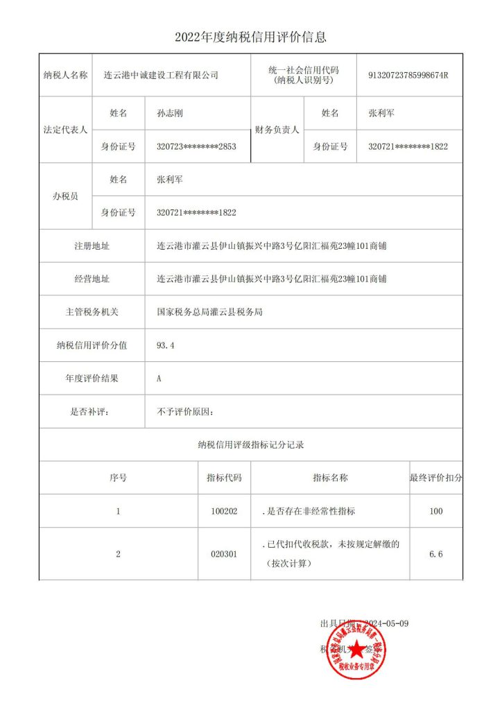 Tax and registration proof 2
