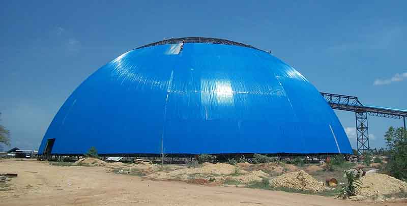 The gangue silo of Dalmia Cement Factory in India