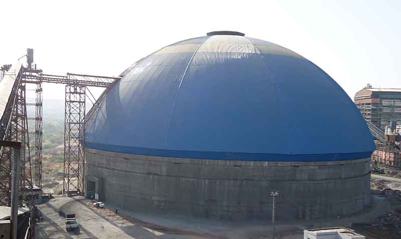 The coal storage bin of Shree Cement Factory in India