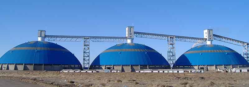 The dome of the coal storage bunker of Datang International Xilinguole No. 2 Open-pit Coal Mine
