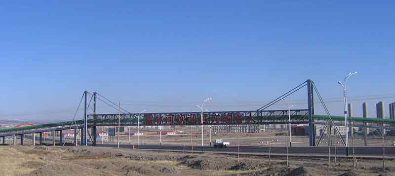 Steel trestle bridge passed national highway No.304 for Inner Mongolia