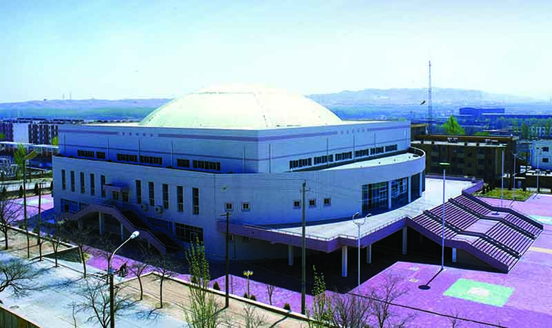 The exterior view of Qingtongxia Gymnasium